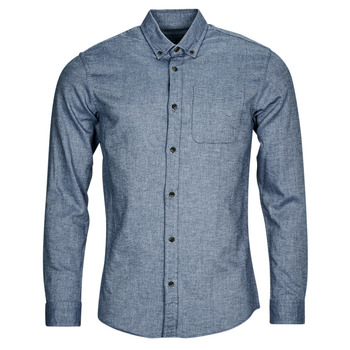 Clothing Men long-sleeved shirts Jack & Jones JJECLASSIC MELANGE SHIRT LS SN Blue