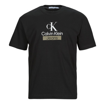 Clothing Men short-sleeved t-shirts Calvin Klein Jeans STACKED ARCHIVAL TEE Black