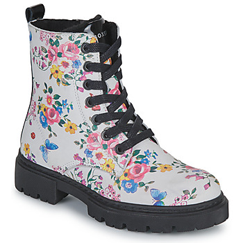 Shoes Girl Mid boots Bullboxer AJS500E6 White / Flowers
