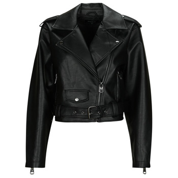 Clothing Women Leather jackets / Imitation leather Only ONLLOUIE FAUX LEAHTER BIKER OTW Black