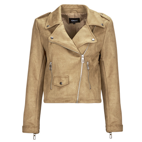 Only ONLSCOOTIE FAUX SUEDE BIKER JACKET OTW Beige - Fast delivery | Spartoo  Europe ! - Clothing Leather jackets / Imitation leather Women 66,00 €