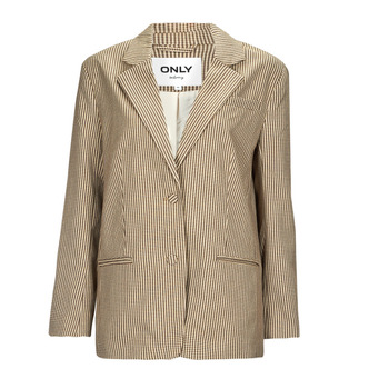 Clothing Women Jackets / Blazers Only ONLMOLLY L/S OVS CHECK BLAZER TLR Beige