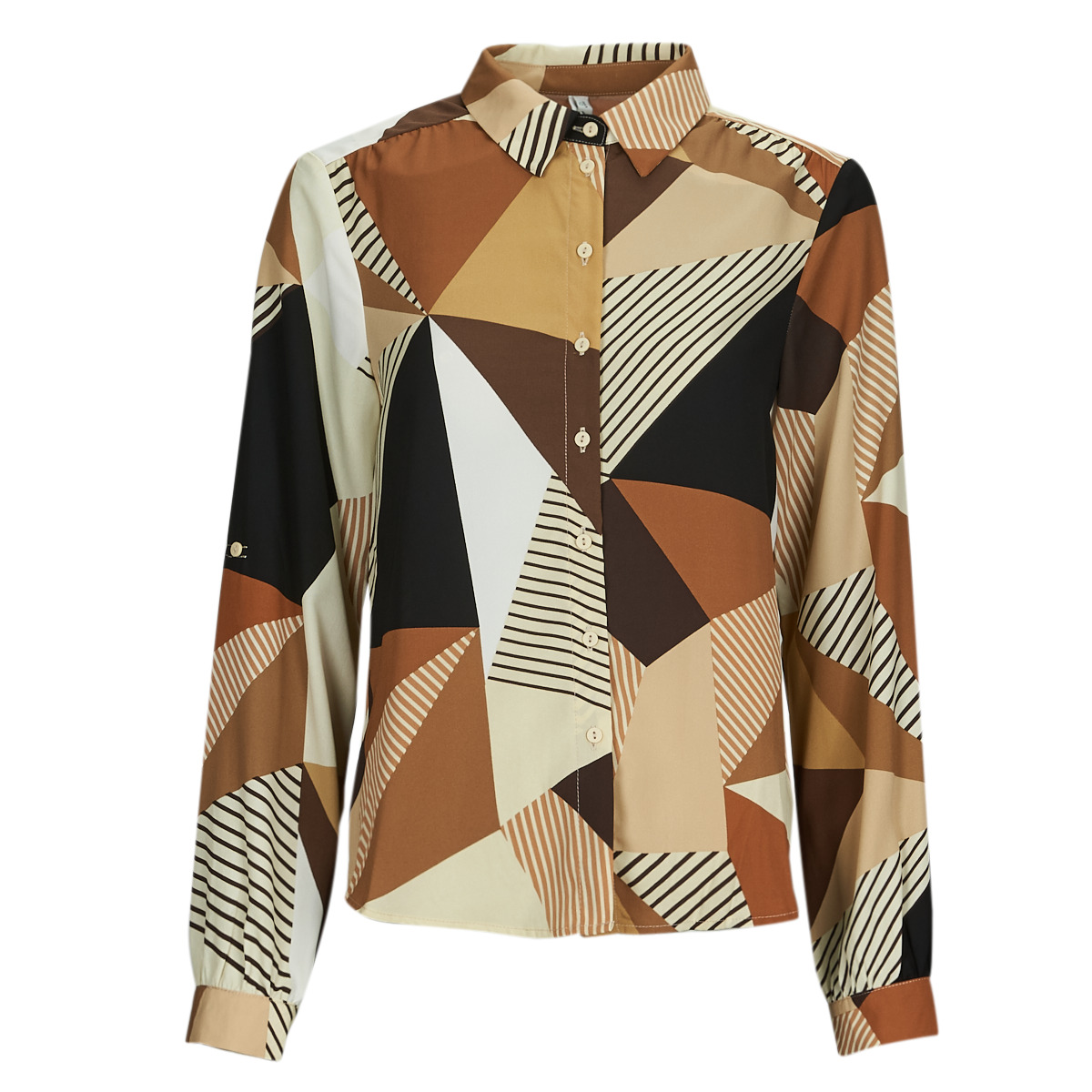 Clothing PTM Fast - - Women SHIRT delivery Spartoo 44,00 LIFE Brown ONLSIMONE L/S PLISSE Only Shirts | € Europe !