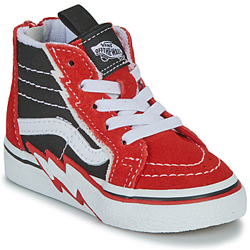 Shoes Boy High top trainers Vans TD SK8-Hi Zip Bolt Black / Red