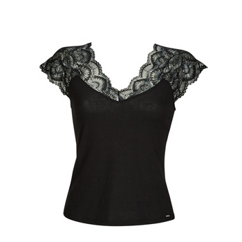 Clothing Women Tops / Sleeveless T-shirts Morgan DELO Black