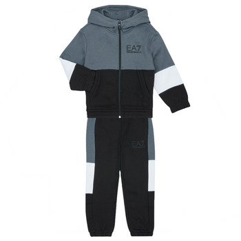 Clothing Boy Tracksuits Emporio Armani EA7 ATHLETIC COLORBLOCK TRACKSUIT Grey / White / Black