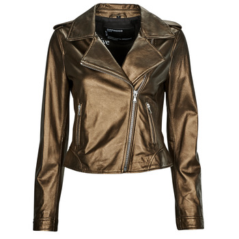 Clothing Women Leather jackets / Imitation leather Oakwood KITTY METAL Bronze / Gold