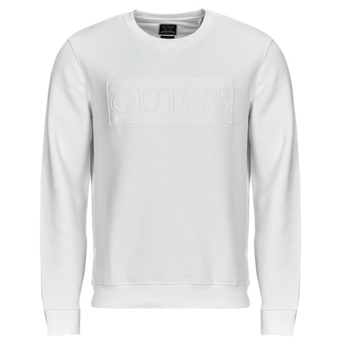 Clothing Men sweaters Guess BEAU CN SWEATSHIRT White