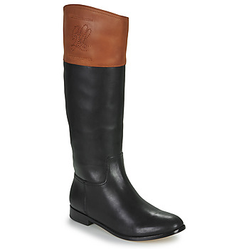 Shoes Women Boots Lauren Ralph Lauren JUSTINE-BOOTS-TALL BOOT Black / Cognac