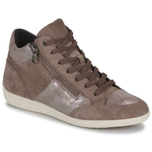Shoes Women High top trainers Geox D MYRIA Beige / Gold