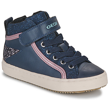Shoes Girl High top trainers Geox J KALISPERA GIRL Marine / Pink