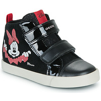 Shoes Girl High top trainers Geox B KILWI GIRL D Black / Red