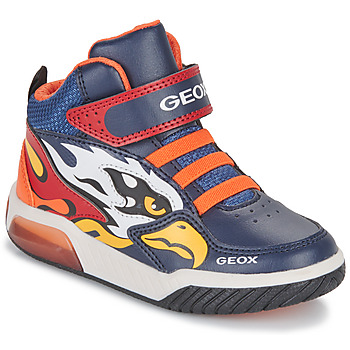 Shoes Boy High top trainers Geox J INEK BOY B Marine / Orange
