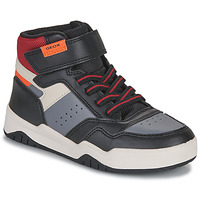 Shoes Boy High top trainers Geox J PERTH BOY F Black / Grey / Orange