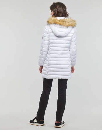 Superdry FUJI HOODED MID LENGTH PUFFER White