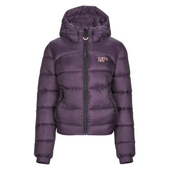 Clothing Women Duffel coats Superdry SPORTS PUFFER BOMBER JACKET Violet