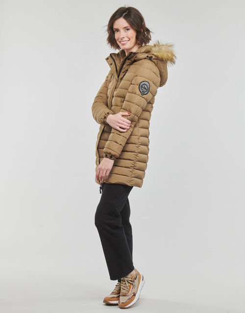 Superdry FUJI HOODED MID LENGTH PUFFER Brown - Fast delivery | Spartoo  Europe ! - Clothing Duffel coats Women 165,00 €