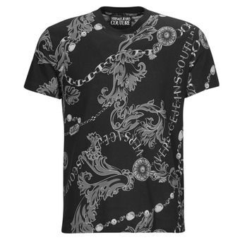 Clothing Men short-sleeved t-shirts Versace Jeans Couture GAH6S0 Black / White / Printed / Baroque