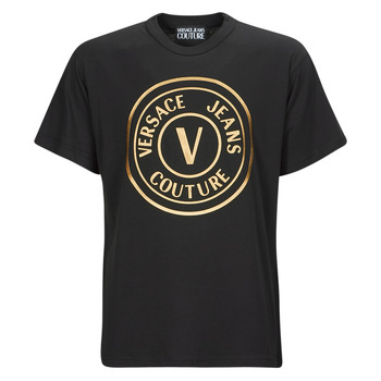 Clothing Men short-sleeved t-shirts Versace Jeans Couture GAHT05 Black / Gold