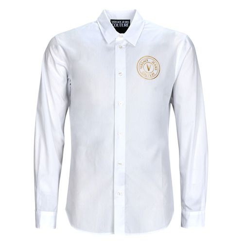 Clothing Men long-sleeved shirts Versace Jeans Couture GALYS2 White / Gold