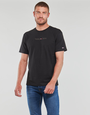 Tommy Jeans TJM CLSC SIGNATURE TEE Black - Fast delivery | Spartoo Europe !  - Clothing short-sleeved t-shirts Men 49,00 €