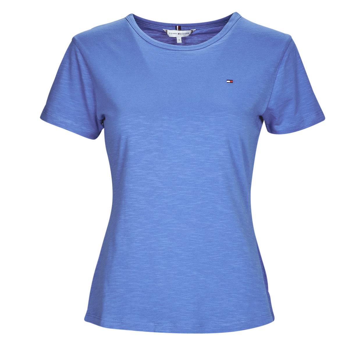 Tommy Hilfiger 1985 SLIM SLUB C-NK SS Blue - Fast delivery | Spartoo Europe  ! - Clothing short-sleeved t-shirts Women 66,00 €