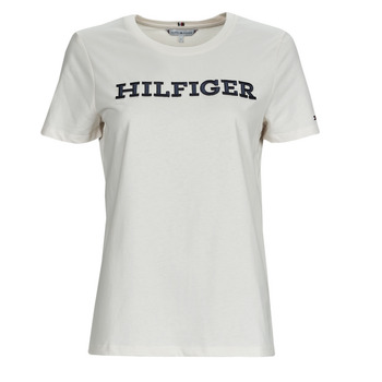 Clothing Women short-sleeved t-shirts Tommy Hilfiger REG MONOTYPE EMB C-NK SS White