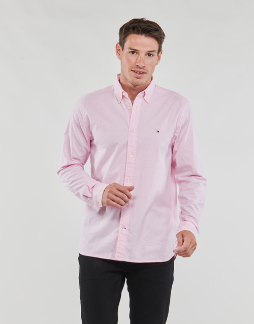 Tommy Hilfiger SHIRT OXFORD Pink FLEX € Europe 1985 Clothing ! RF - Spartoo | 110,00 - delivery Men shirts long-sleeved Fast