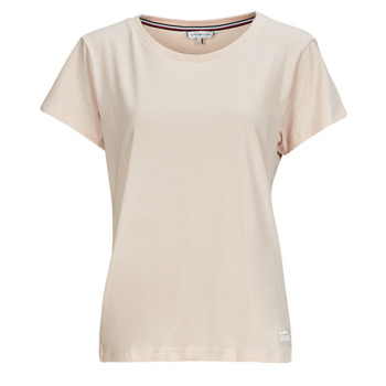 Clothing Women short-sleeved t-shirts Tommy Hilfiger SHORT SLEEVE T-SHIRT Beige