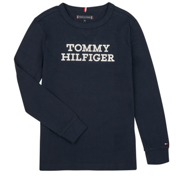 Clothing Boy Long sleeved shirts Tommy Hilfiger TOMMY HILFIGER LOGO TEE L/S Marine