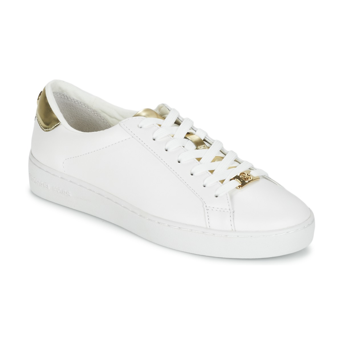 MICHAEL Michael Kors IRVING White / Gold - Fast delivery | Spartoo Europe !  - Shoes Low top trainers Women 165,00 €