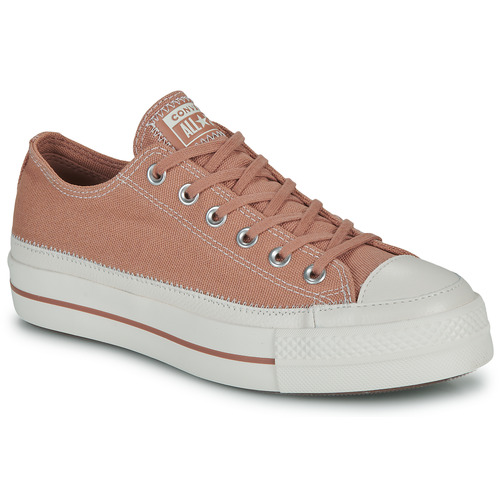 Shoes Women Low top trainers Converse CHUCK TAYLOR ALL STAR LIFT PLATFORM MIXED MATERIAL Old / Pink
