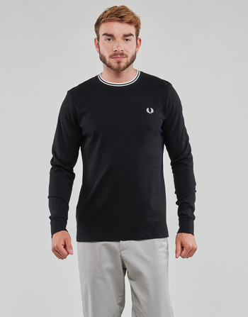 Clothing Men Long sleeved shirts Fred Perry TWIN TIPPED T-SHIRT Black