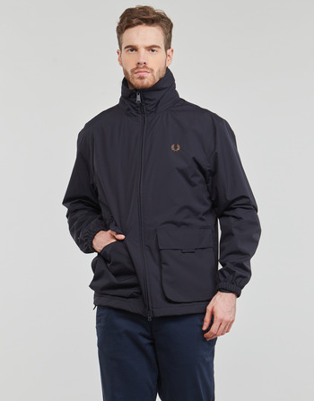 Clothing Men Blouses Fred Perry PATCH POCKET ZIP THROUGH JKT Marine