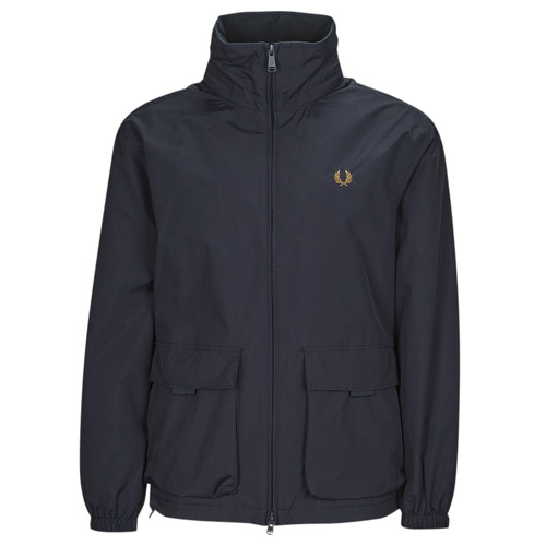 Clothing Men Blouses Fred Perry PATCH POCKET ZIP THROUGH JKT Marine