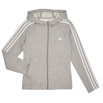 Clothing Girl sweaters Adidas Sportswear 3S FZ HD Grey / White