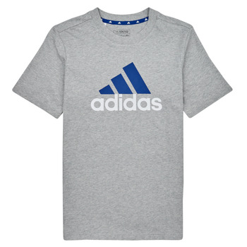 Clothing Boy short-sleeved t-shirts Adidas Sportswear BL 2 TEE Grey / White / Blue