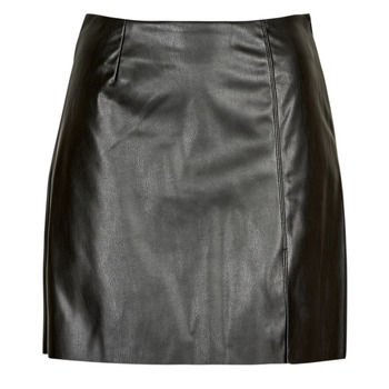 Clothing Women Skirts Noisy May NMCLARA PENNY PU HW SLIT SKIRT NOOS Black