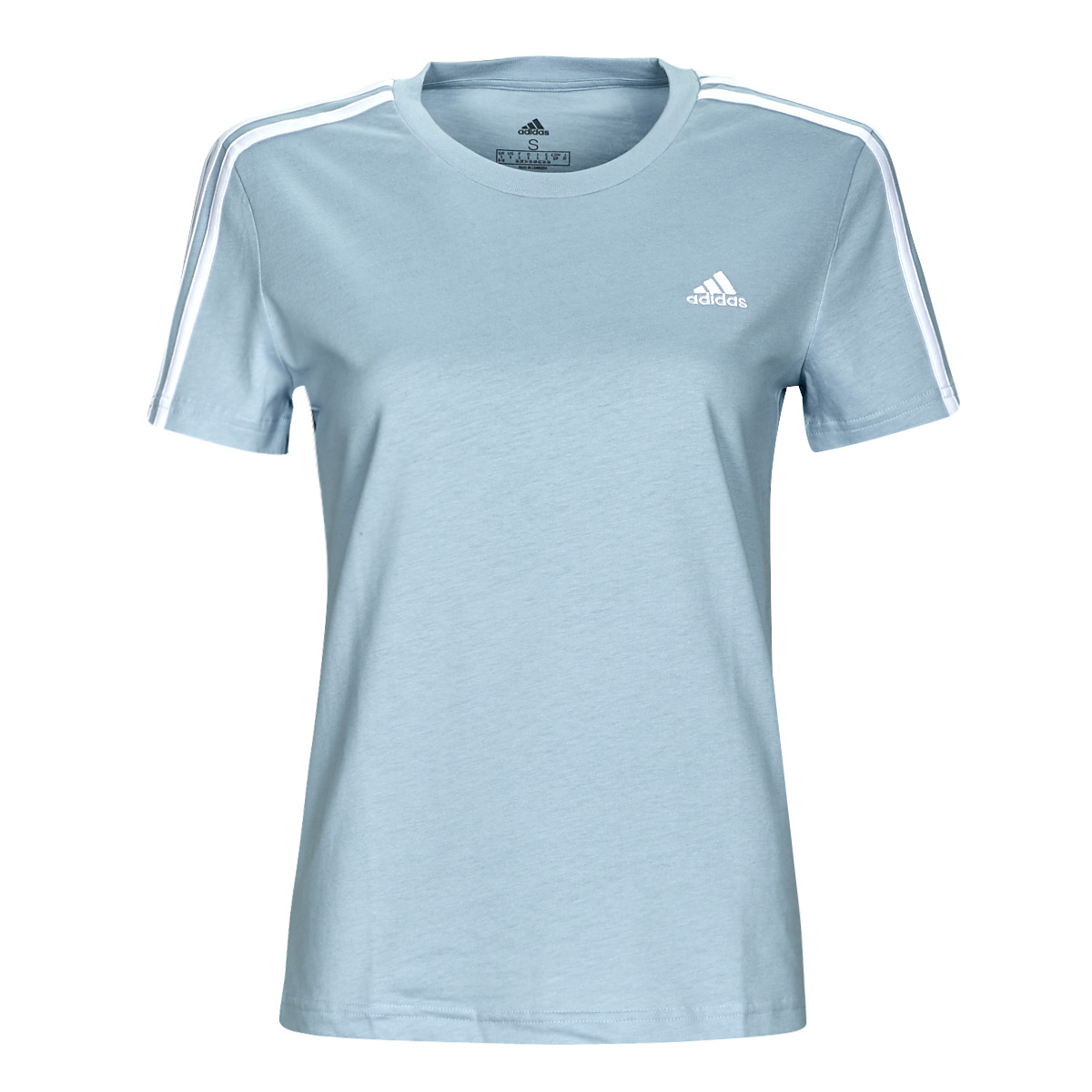 Clothing Women short-sleeved t-shirts Adidas Sportswear 3S T Blue / White