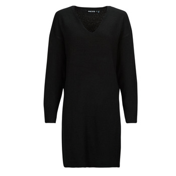 Clothing Women Short Dresses Pieces PCJULIANA LS V-NECK KNIT DRESS NOOS BC Black