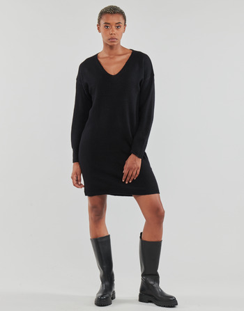 Calvin Klein Jeans WOVEN LABEL LOOSE SWEATER DRESS Black - Fast delivery |  Spartoo Europe ! - Clothing Short Dresses Women 143,00 €