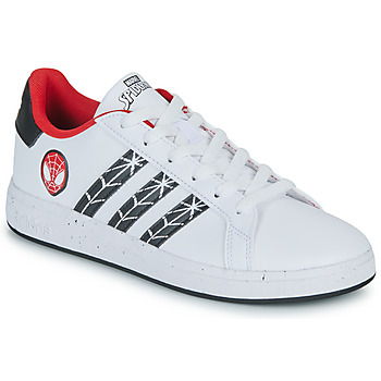 Shoes Boy Low top trainers Adidas Sportswear GRAND COURT Spider-man K White / Red