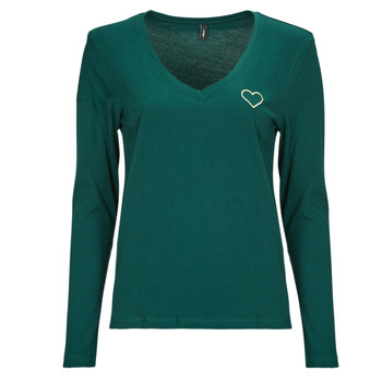Clothing Women Blouses Only ONLNOOMI L/S HEART TOP CS JRS Green
