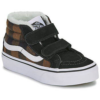 Shoes Children High top trainers Vans UY SK8-Mid Reissue V PLAID SHERPA Black / Brown
