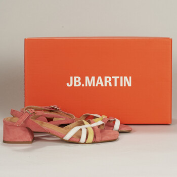 Shoes Women Sandals JB Martin VICTORIA Velvet / Pink / Yellow / Chalk