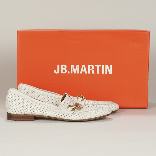Shoes Women Loafers JB Martin FRANCHE BIJOU Nappa / Perfo / Chalk