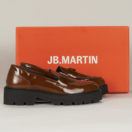 Shoes Women Loafers JB Martin FOLIE Varnish / Camel