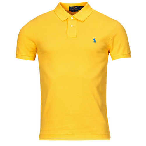 Clothing Men short-sleeved polo shirts Polo Ralph Lauren POLO AJUSTE SLIM FIT EN COTON BASIC MESH Yellow