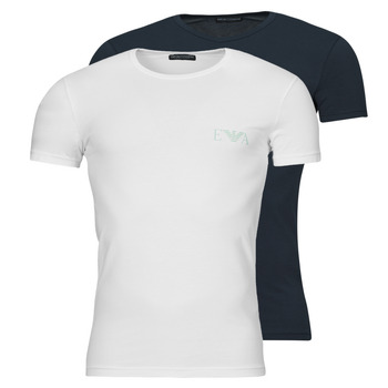 Clothing Men short-sleeved t-shirts Emporio Armani BOLD MONOGRAM X2 White / Marine
