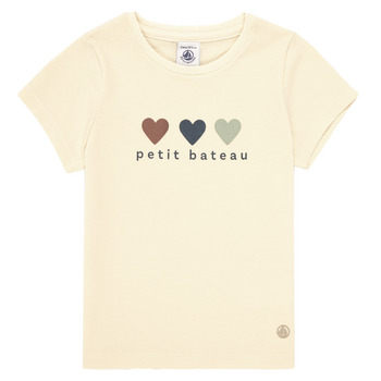 Clothing Girl short-sleeved t-shirts Petit Bateau MADISON Beige